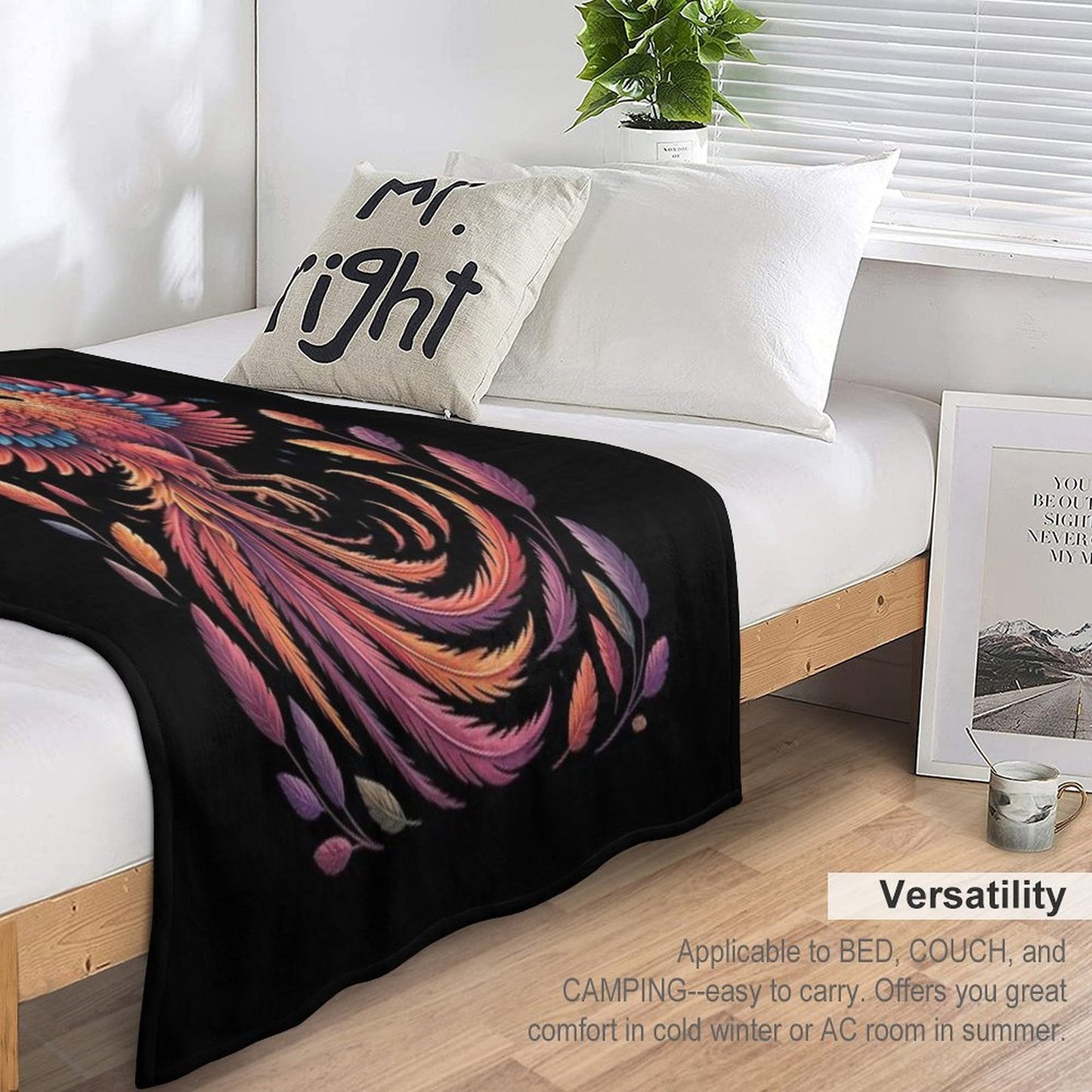 Fire Phoenix Bird Phoenix Reborn Firebird Phoenix Throw Blanket
