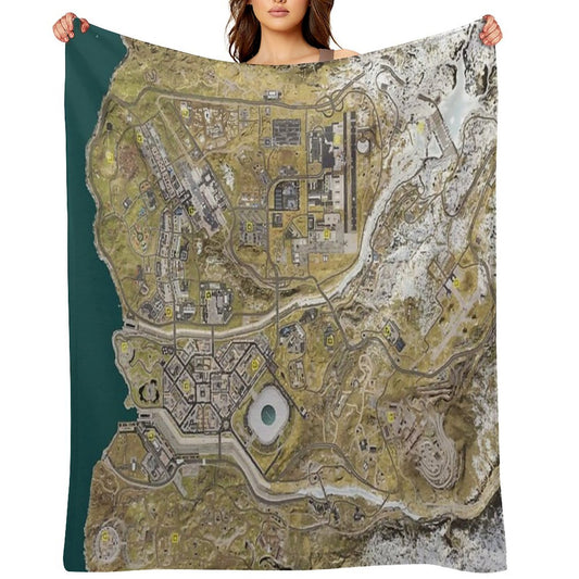 COD WARZONE MAP Throw Blanket