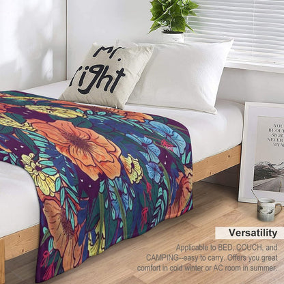 Wild Flowers Throw Blanket