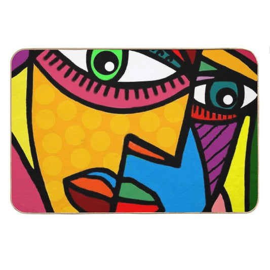 Funky Abstract Face Bath Mat