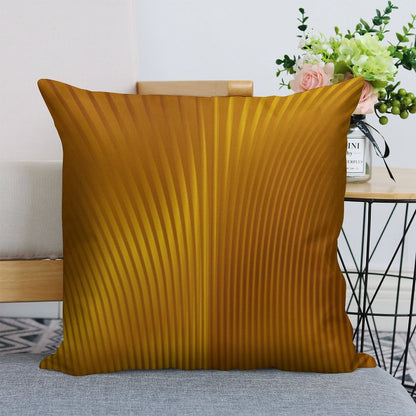 Golden Art Deco Pattern Linen Throw Pillow Cover