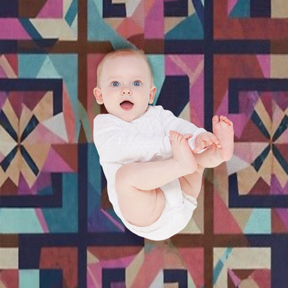 Abstract Tiles Pattern Throw Blanket