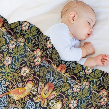 William Morris Strawberry Thief Design 1883 Throw Blanket