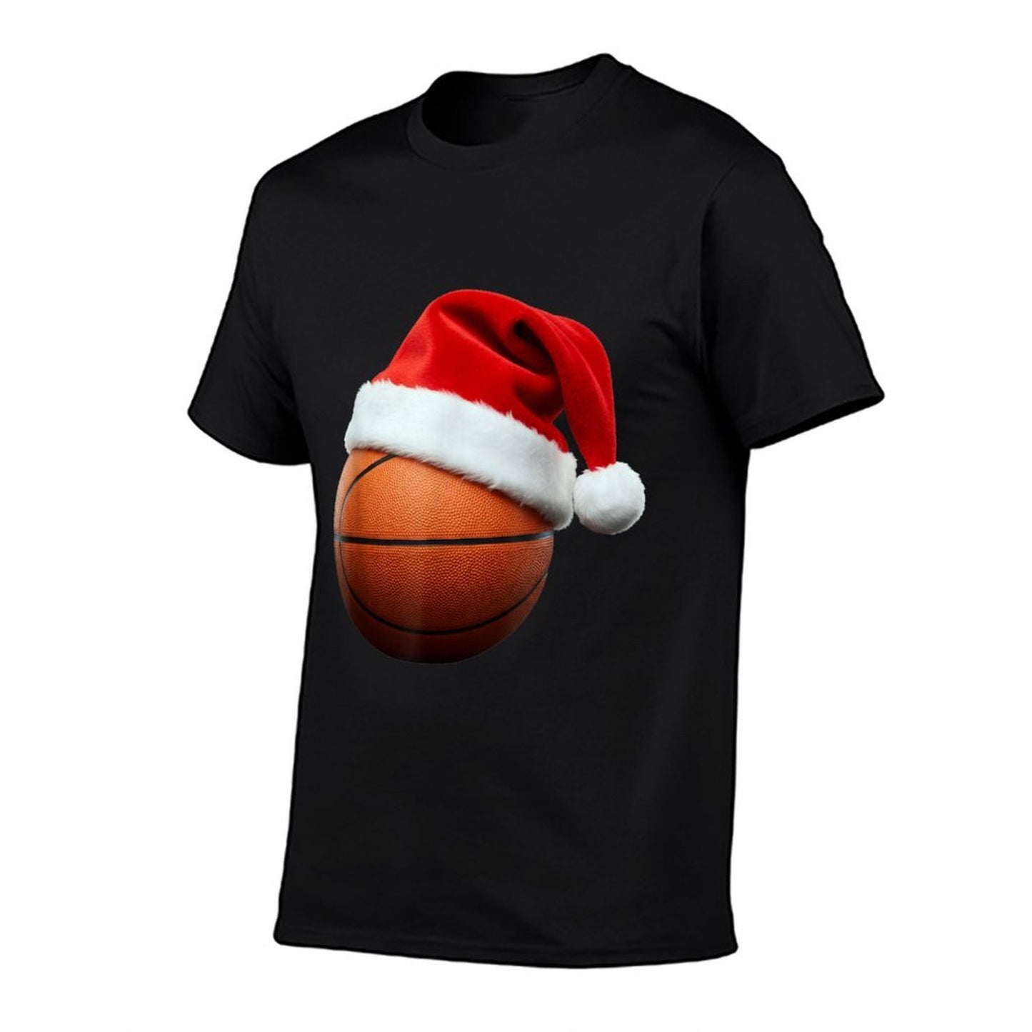 Basketball Christmas Hat Funny Holiday Sports Bball  Eco-friendly Material T-Shirt