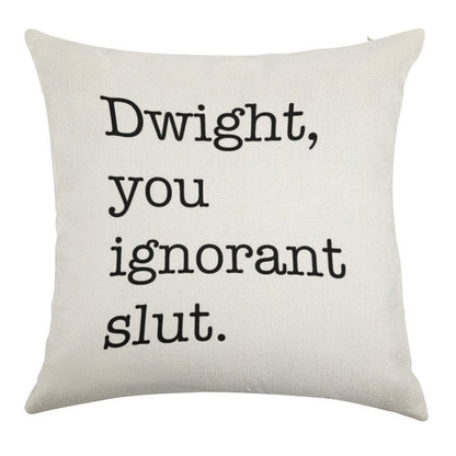 Dwight The Office Quote Linen Throw Pillow Cover