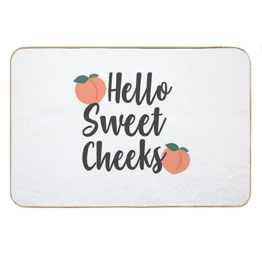 Peach Hello Sweet Cheeks Printable Bath Mat