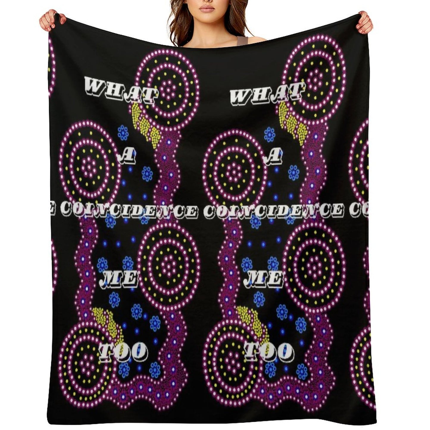Indigenous Dot Painting Design (What A Coincidence Me Too) Throw Blanket