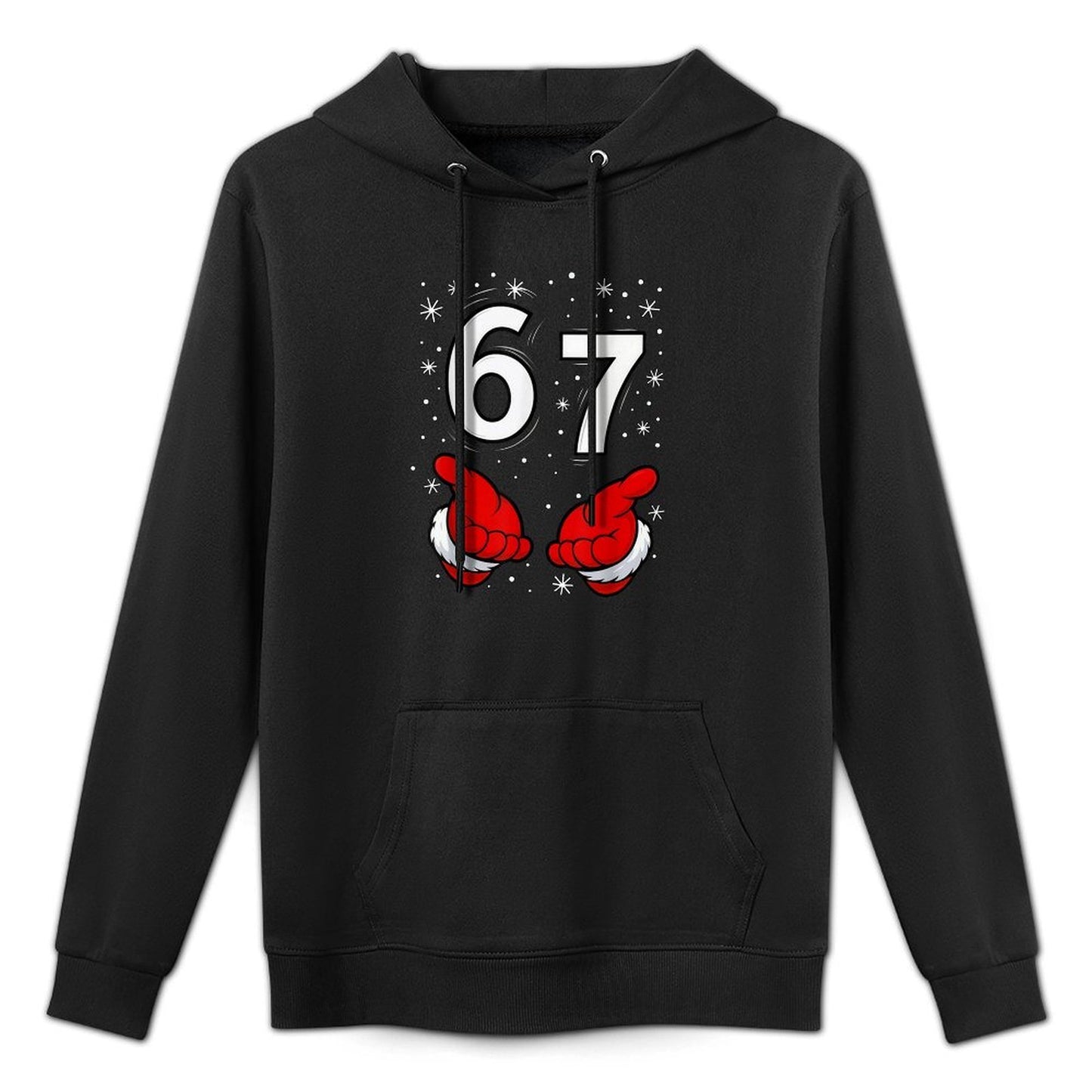 Funny Santa 6 7 Meme Six Seven Christmas 67 Italian Brainrot Kangaroo Pocket Hoodie