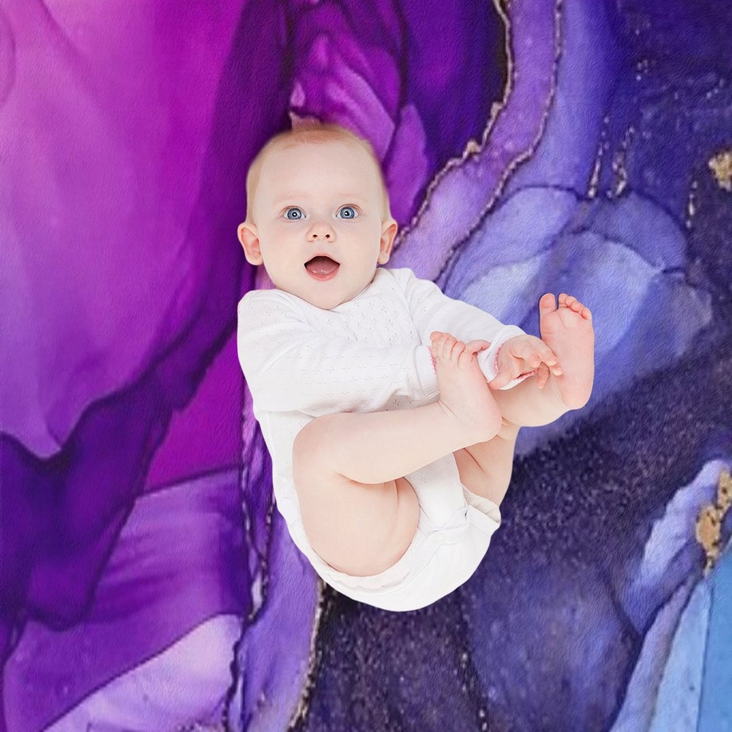 Abstract Vibrant Rainbow Ombre Throw Blanket