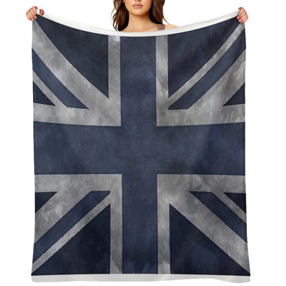 Blue Distressed Union Jack Throw Blanket