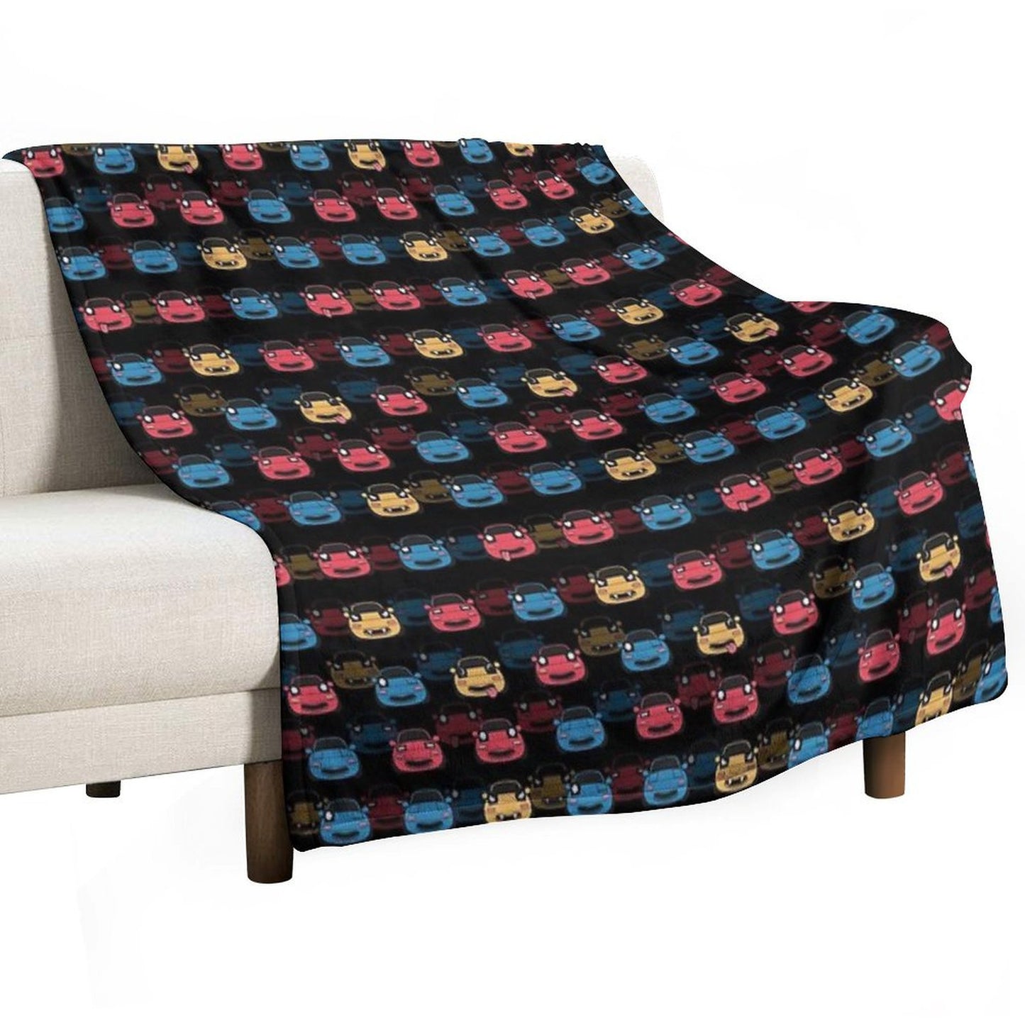 MIATA PATTERN BLACK Throw Blanket