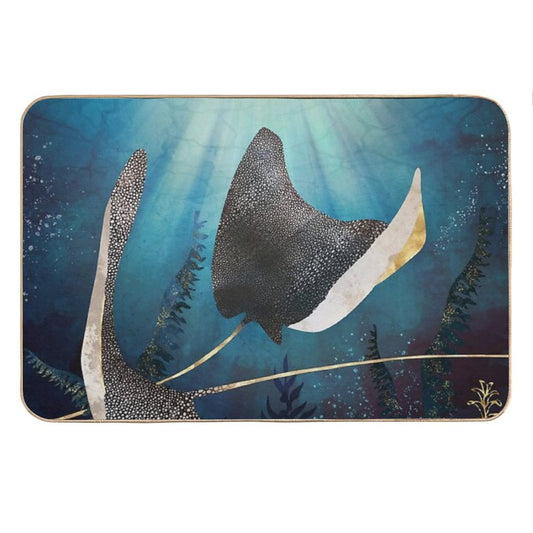 Metallic Stingray Bath Mat