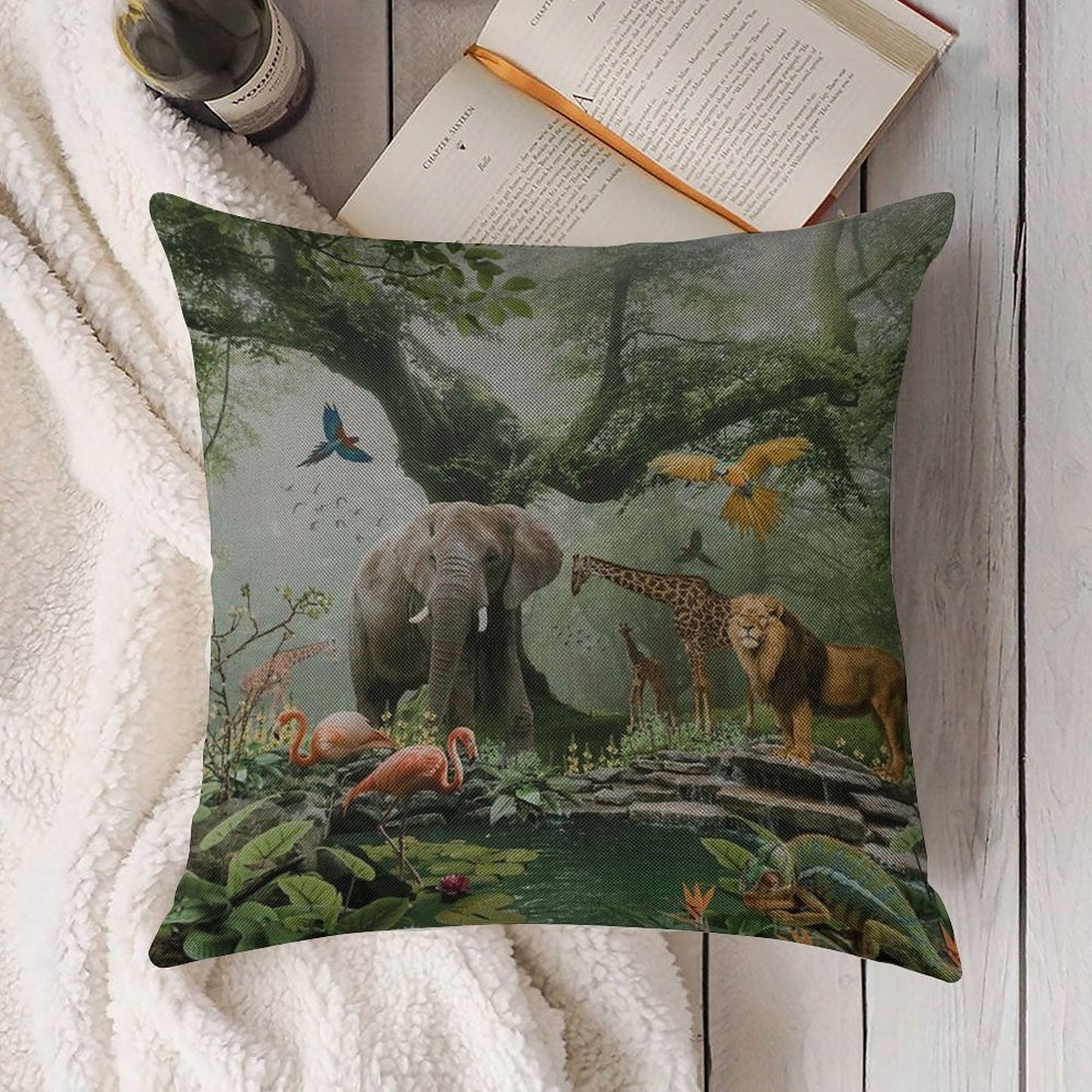 PROJECT PARADISE Linen Throw Pillow Cover