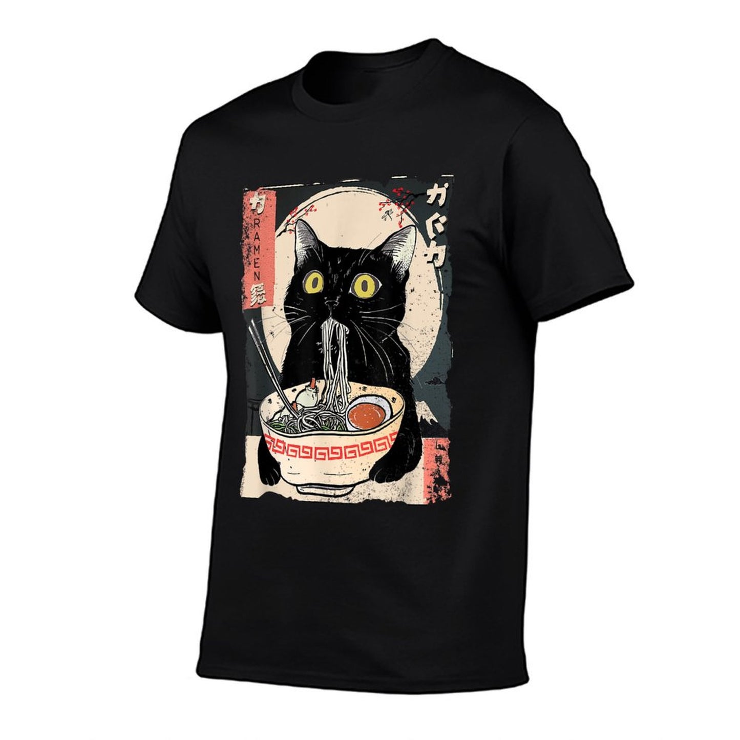 Kawaii Cat Eating Ramen Noodles Funny Anime Gift Girlsns T-Shirt