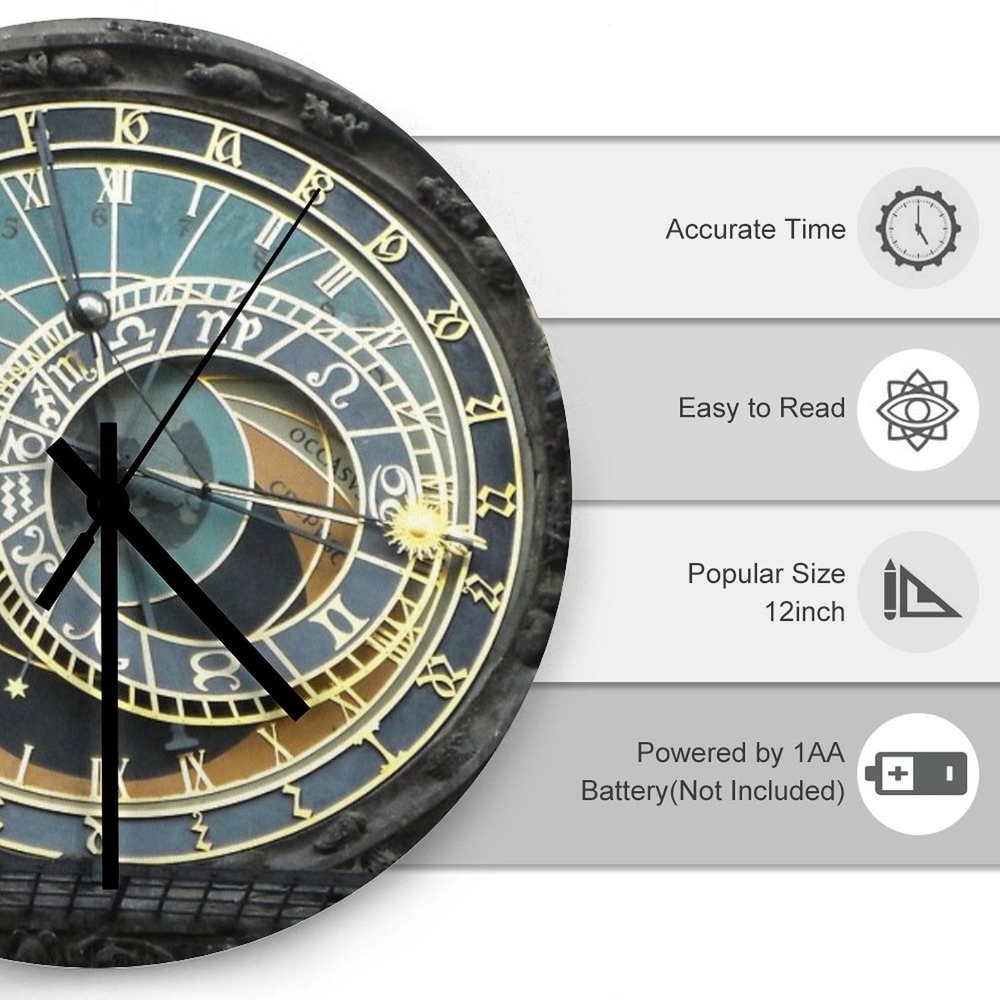 Prague Astronomical Clock Wall Clock