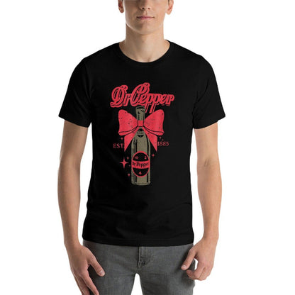 Dr. Pepper Christmas Red Bow Soda Vintage  Tagless Design T-Shirt
