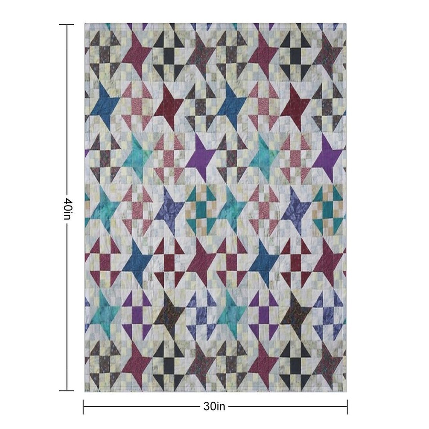 Churn Dash And Falling Stars Quilt Throw Blanket