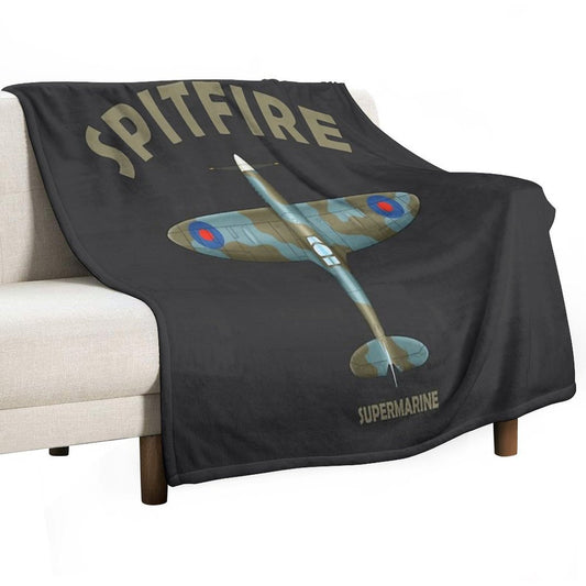 The Spitfire Blueprint Throw Blanket