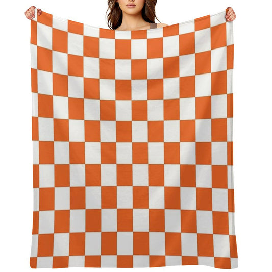Tennessee Orange And White Checkerboard Throw Blanket