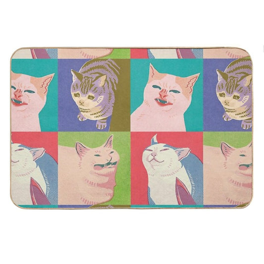 Four Meme Cats of The Apocalypse Bath Mat