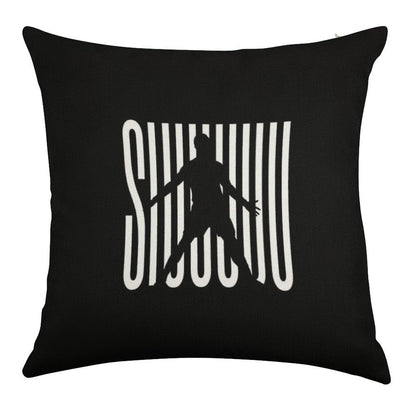Siuuu CR7, Cristiano Ronaldo Funny Linen Throw Pillow Cover