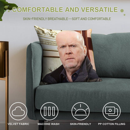 Phil Mitchell Eastenders And British TV Icon (Steve McFadden) Soft Gift Ready Throw Pillow