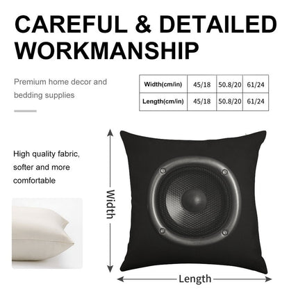 Music Speaker Linen Throw Pillow Cover