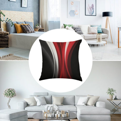 Red And White Linen Throw Pillow Cover