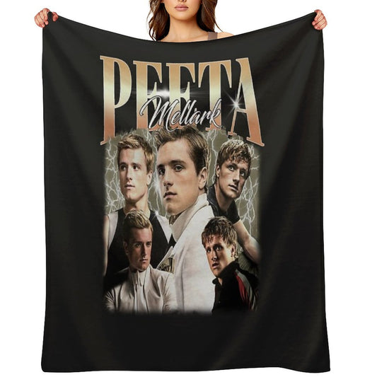 Peeta Mellark Vintage Unisex , Limited Peeta Mellark Vintage T-, Gift Unisex T-, Best Peeta Mellark Sweat Gift Idea Fan Throw Blanket