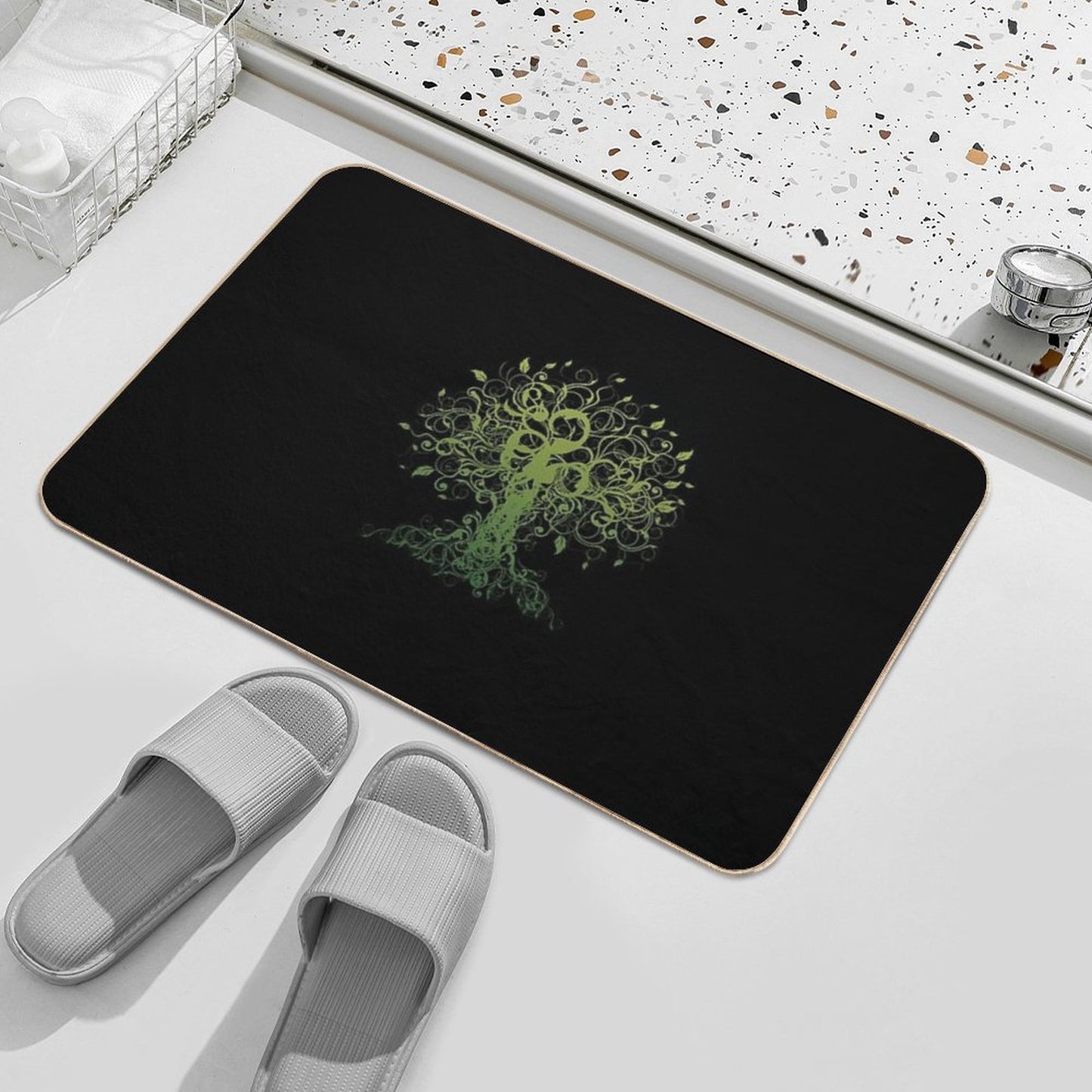 Meditate, Meditation, Spiritual Tree Yoga Bath Mat
