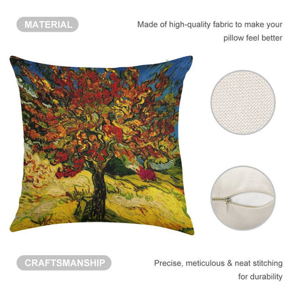 Van Gogh Mulberry Tree Print Linen Throw Pillow Cover