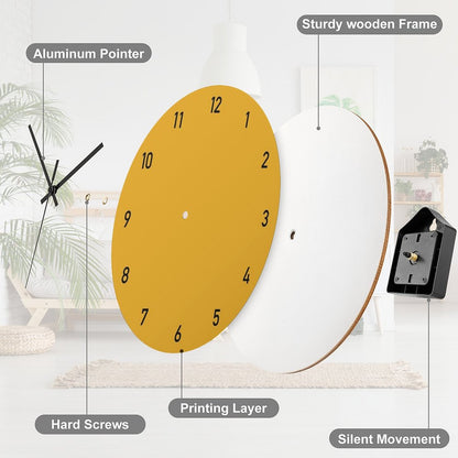 Clock Numbers Mustard 2 Wall Clock