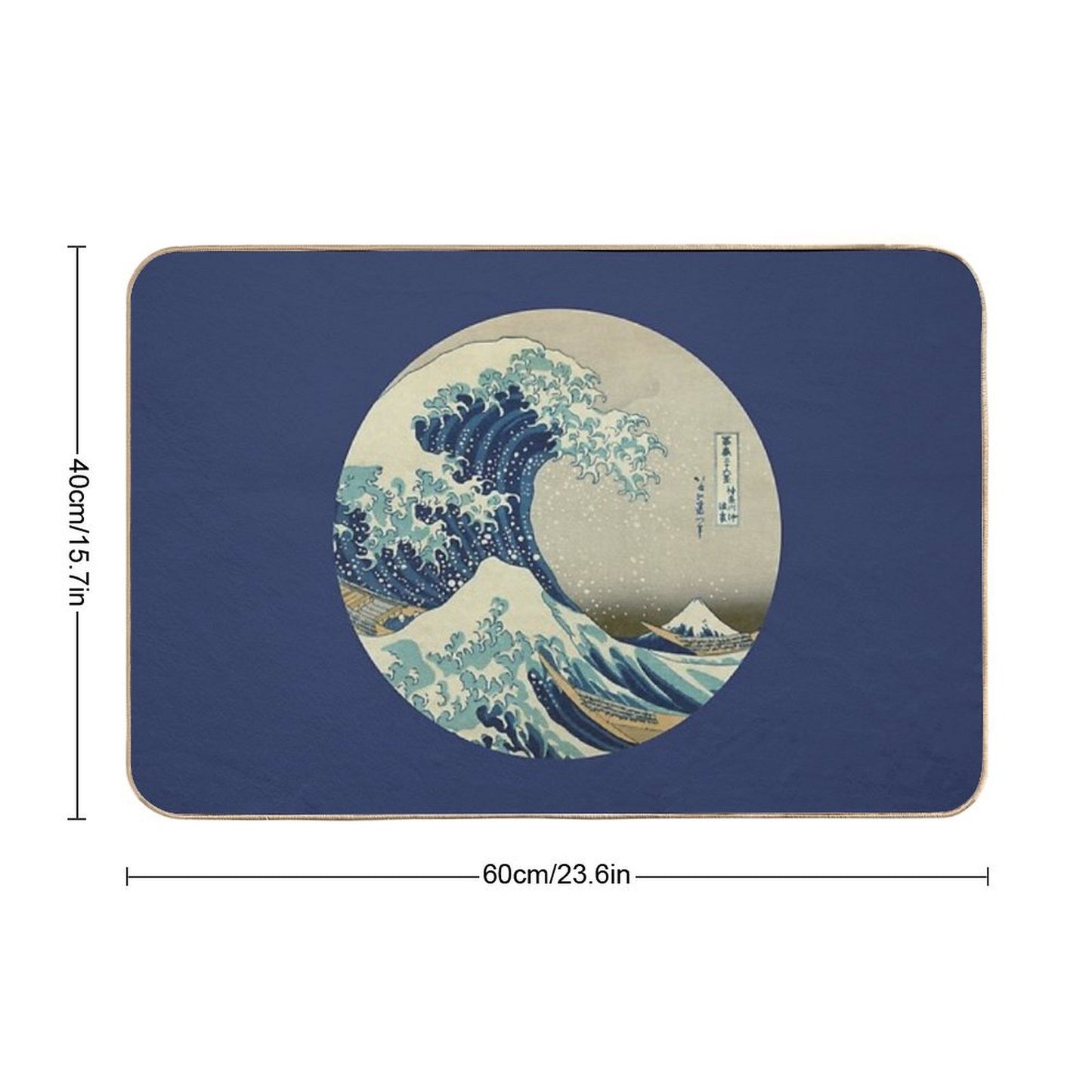 Great Wave Off Kanagawa Circle Bath Mat