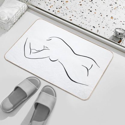 Minimal Female Body Line Art Bath Mat