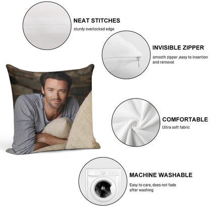 Hugh Jackman Soft Reinforced Edging Throw Pillow