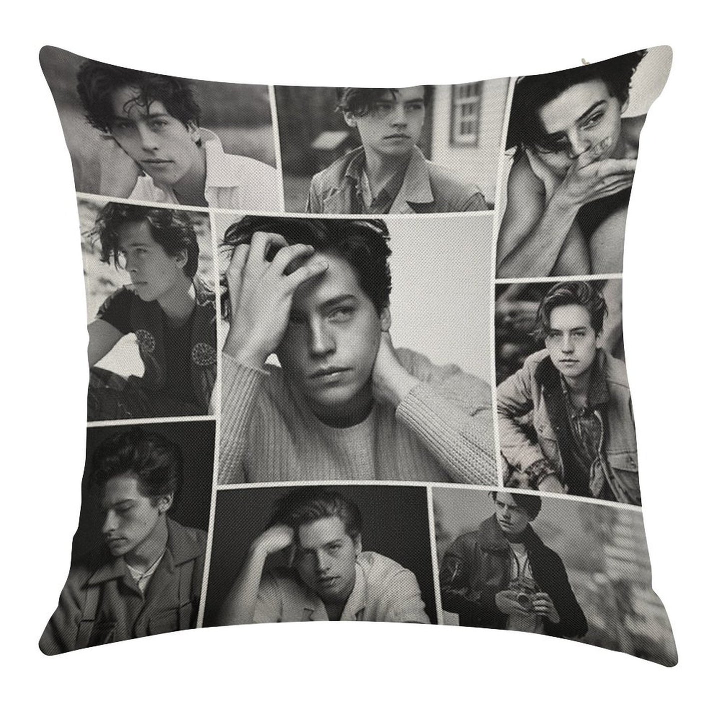 Cole Sprouse Black And White Linen Throw Pillow Cover