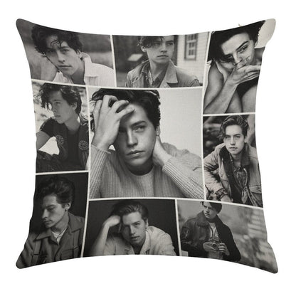Cole Sprouse Black And White Linen Throw Pillow Cover