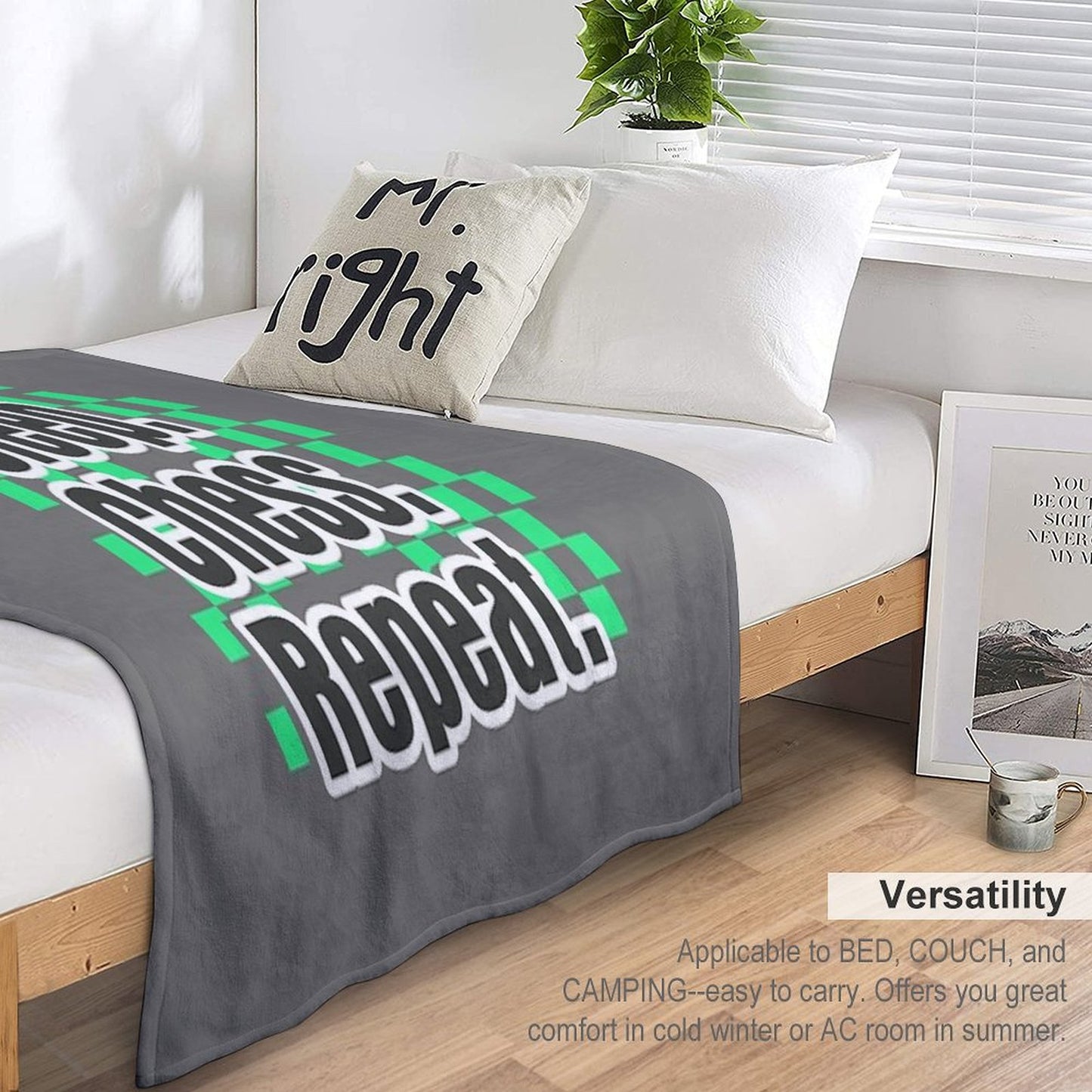 Boys Chess Eat Sleep Chess Repeat Gift Throw Blanket