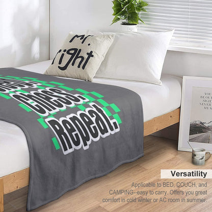 Boys Chess Eat Sleep Chess Repeat Gift Throw Blanket