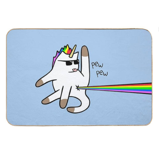 Unicorn Cat Rainbow Butt Laser Bath Mat