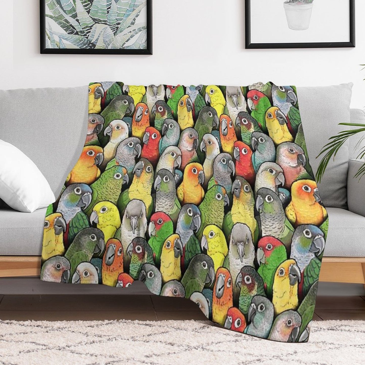 Colour of Conures Throw Blanket