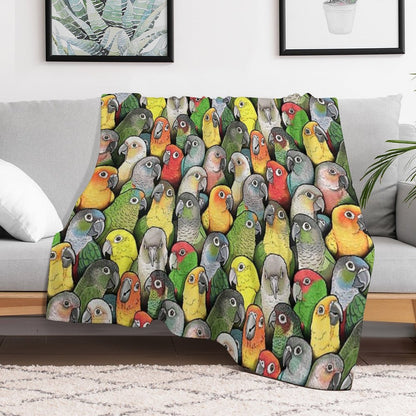Colour of Conures Throw Blanket