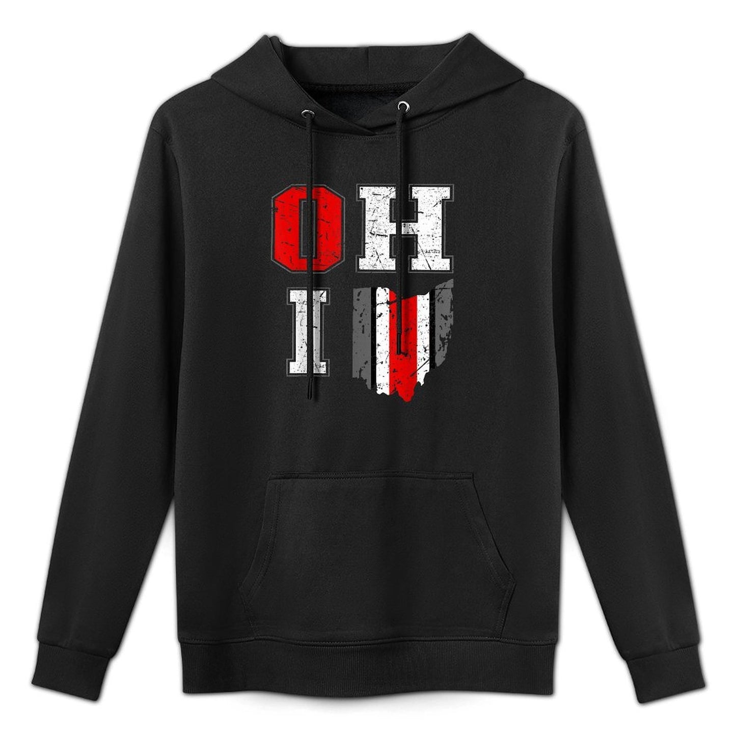 Vintage OHIO Tee State of Ohio Map Women Men Versatile Streetwear Hoodie