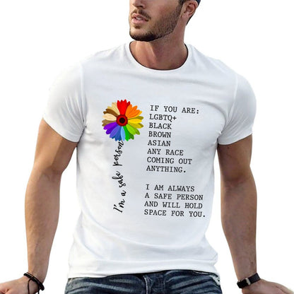 Sunflower LGBT Im A Safe Person, LGBT Pride Month  Relaxed-fit T-Shirt