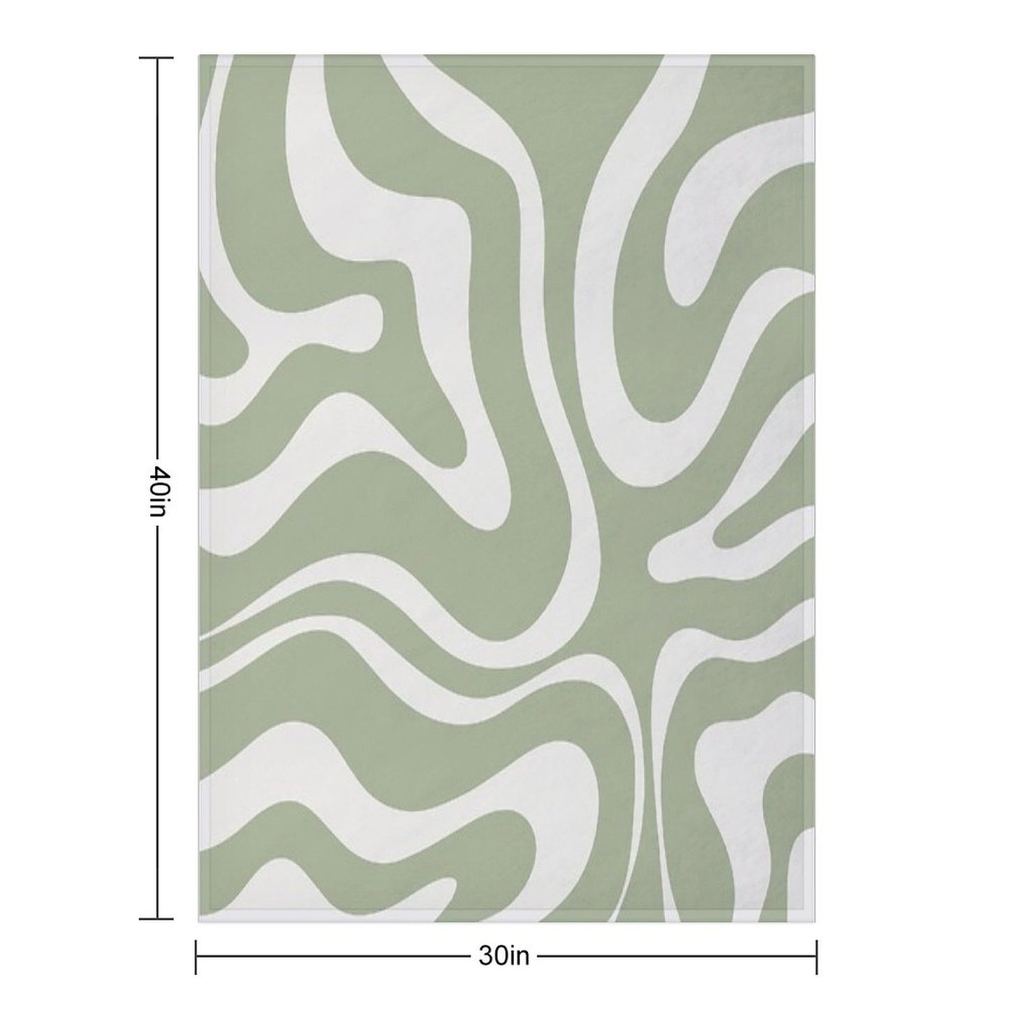 Liquid Swirl Abstract Pattern in Sage Green And Nearly White Throw Blanket