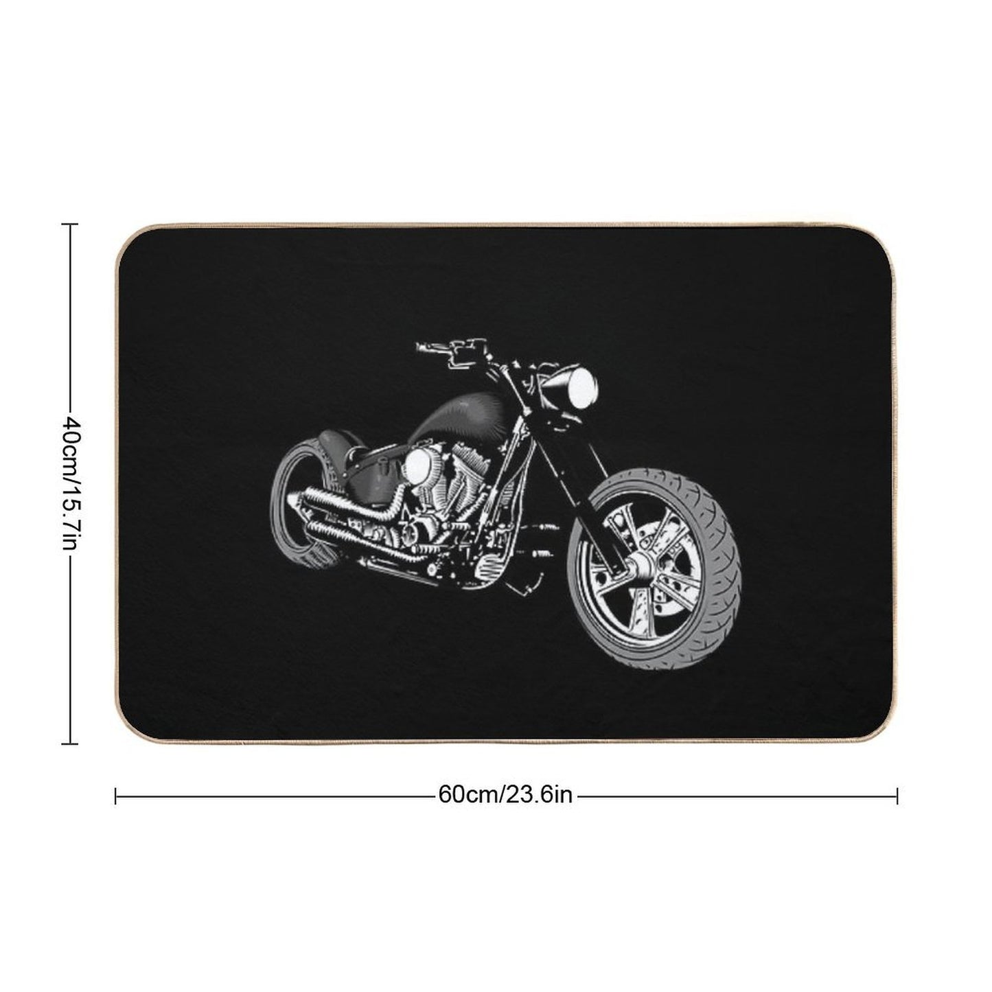 HD Softail Motorcycle, Grey And Black  Long-Lasting Bath Mat