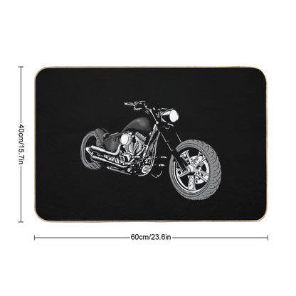 HD Softail Motorcycle, Grey And Black  Long-Lasting Bath Mat