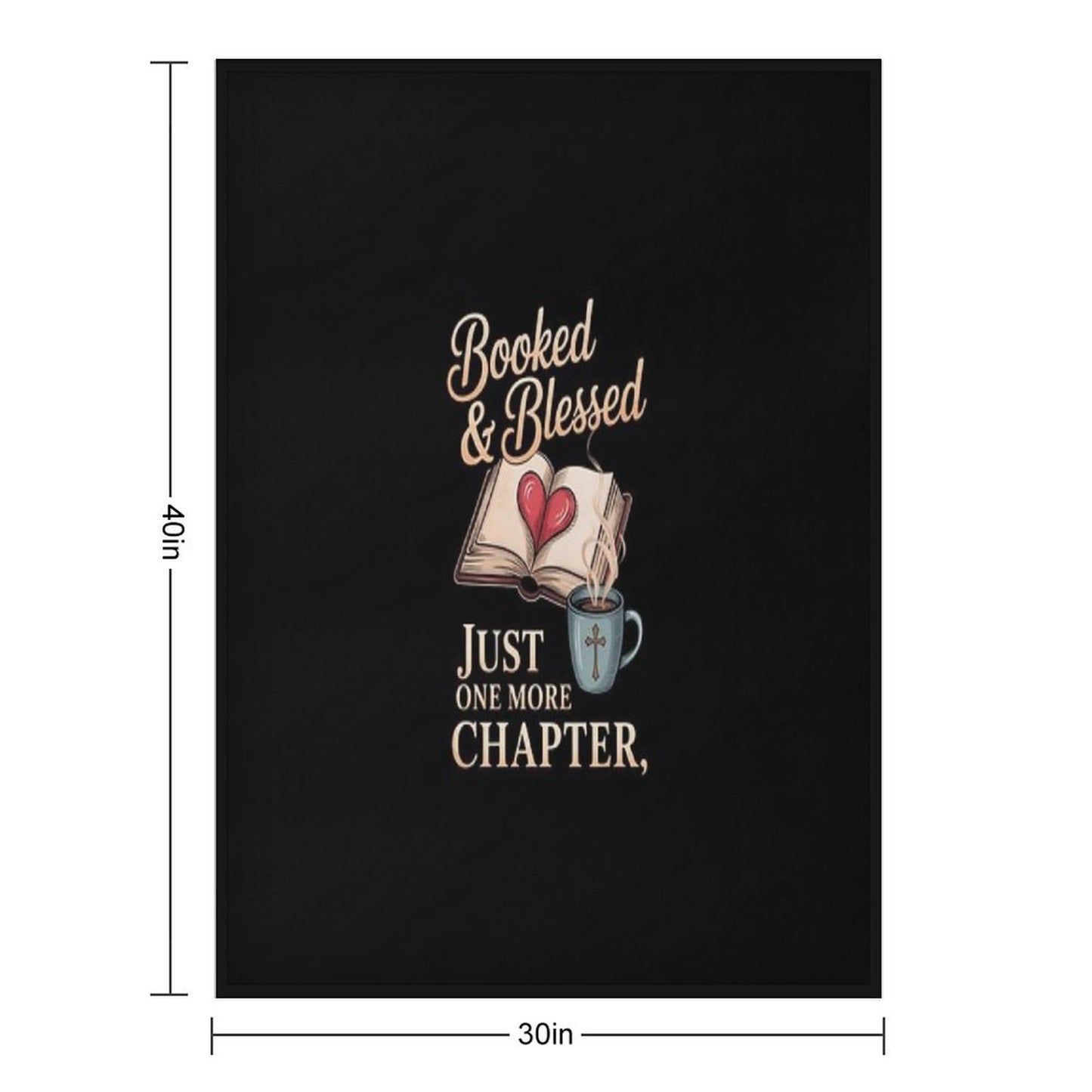 Womens Booked & Blessed, Just One More Chapter, Cozy Book Throw Blanket