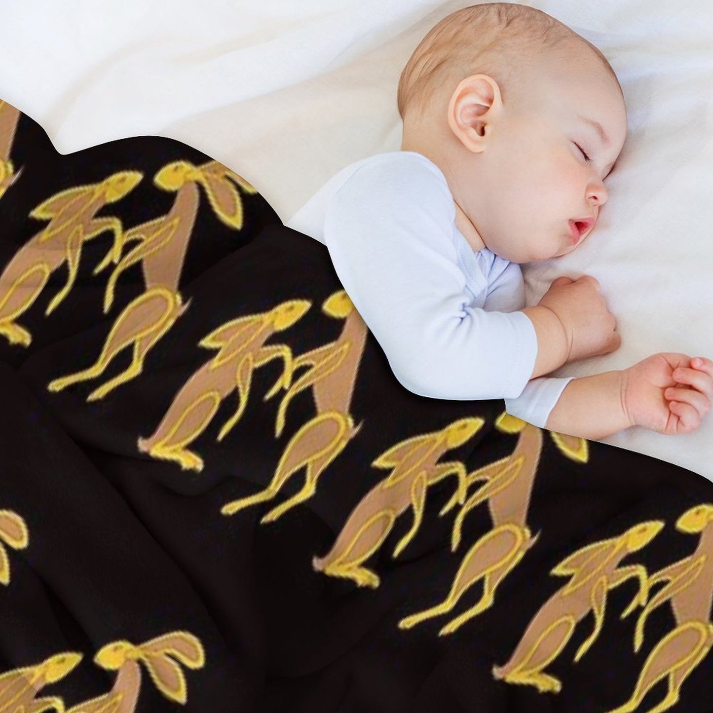 Prancing Celtic Hares Throw Blanket