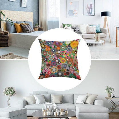 Childhood Dreams, A Colourful Spirograph Drawing! Linen Throw Pillow Cover